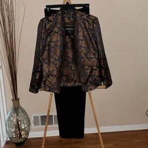 Jessica Howard 3 pc pantsuit Black/Brown size 16